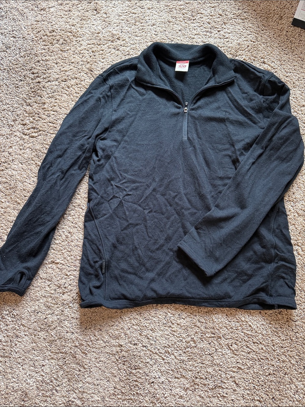 Icebreaker Black Quarter-Zip Merino Sweater